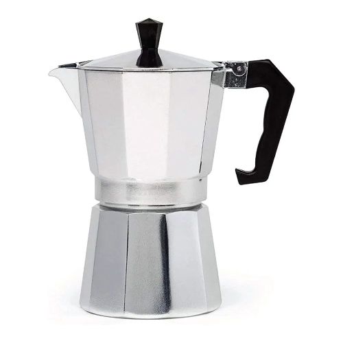 Coffee Maker Moka Pot Top Expresso Latte Stove Percolator 6 Cups 300ML  (Silver)