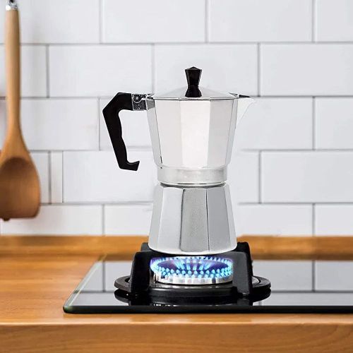 Coffee Maker Moka Pot Top Expresso Latte Stove Percolator 6 Cups 300ML  (Silver)