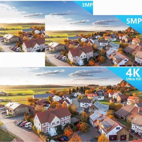 8mp 4k Hd  Camera 5mp Outdoor Icsee Wifi Camera Ptz Security Cctv Camera Ai Human Detection External Surveillance Camera H.265   Camera  AU Plug