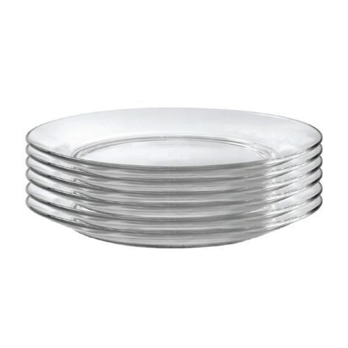 18 Pieces  Of Clear Glass Soup Plates Glass Cups And  Dinner Plates-Transparent
