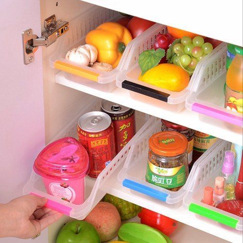 4 Pack Refrigerator Storage Organiser Box, Drawers, Pantry Container, Clear