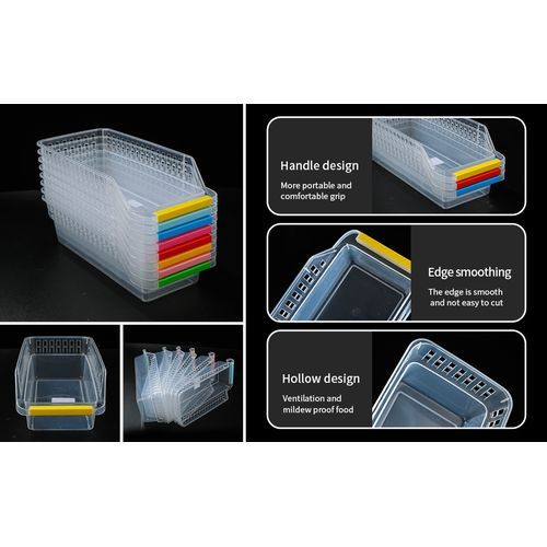 4 Pack Refrigerator Storage Organiser Box, Drawers, Pantry Container, Clear