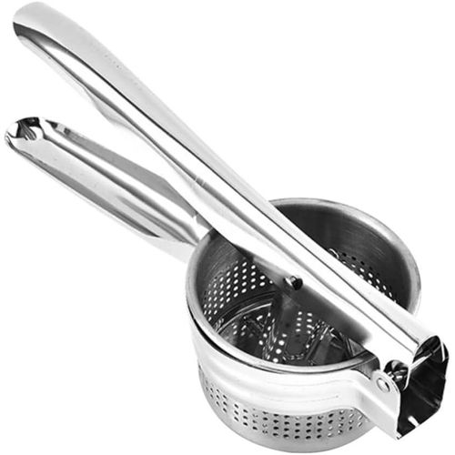 Stainless Steel Potato Masher Ricer Fruit Juicer Vegetable Press, Silver.
