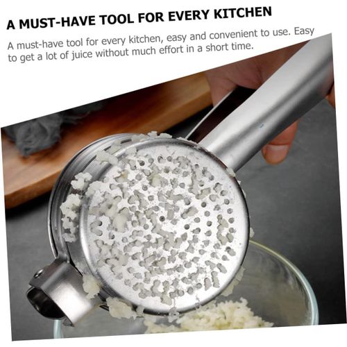 Stainless Steel Potato Masher Ricer Fruit Juicer Vegetable Press, Silver.