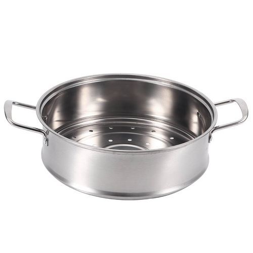 28Cm - 3 Layer Stainless Steel Food Saucepan And Steamer Soup Pot -Silver.
