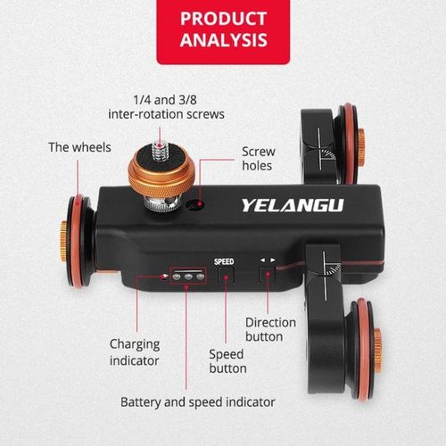 L4X Camera Wheel Dolly Phone Clamp Electric Track Slider