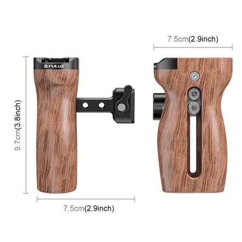 PULUZ Slide Quick Release Side Wooden Handle Handgrip