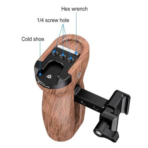 PULUZ Slide Quick Release Side Wooden Handle Handgrip