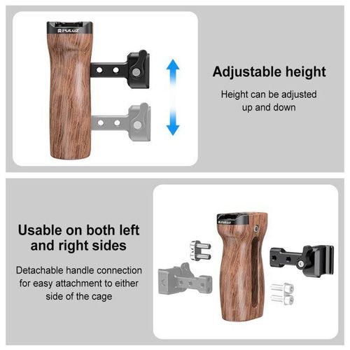 PULUZ Slide Quick Release Side Wooden Handle Handgrip