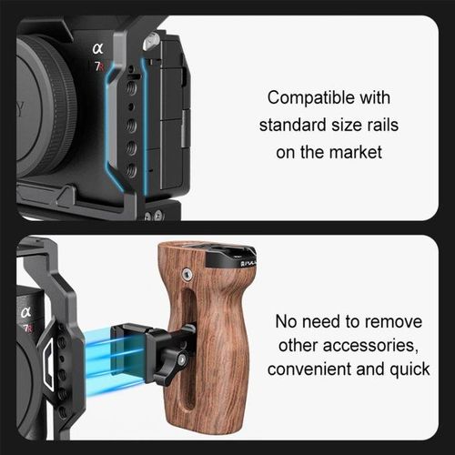 PULUZ Slide Quick Release Side Wooden Handle Handgrip