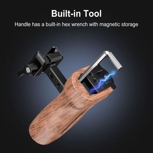 PULUZ Slide Quick Release Side Wooden Handle Handgrip
