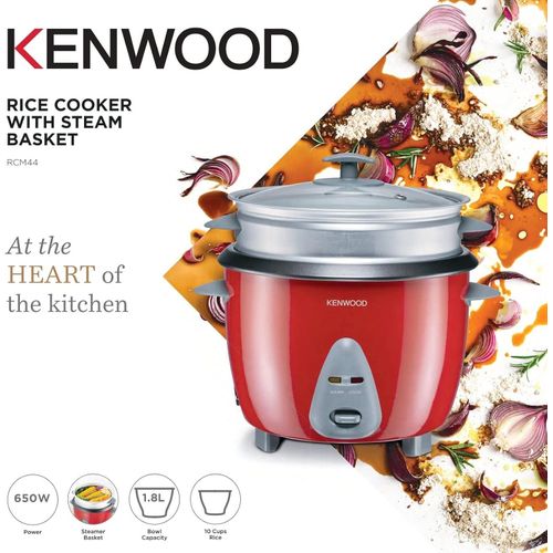 RAF 1.8L Capacity 650W 2in1 Rice Cooker with Steam Basket RCM44- Red(1 YR WRTY)