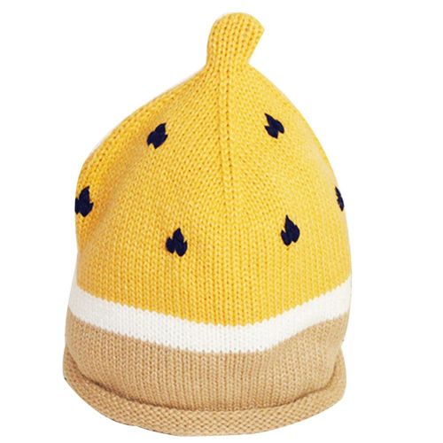 Unisex Korean Style Baby Hat Handmade Knitted Cute Watermelon Warm Wool Hat for Baby Boys Girls Winter Outdoor New,Khaki NO5115
