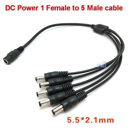 1 Female to 2 3 4 5 6 8 Male DC 5.5mm * 2.1mm Power Splitter Plug Cable for LED LCD CCTV security Camera Accessories power Supply adapter 12V 9V 6V 5V