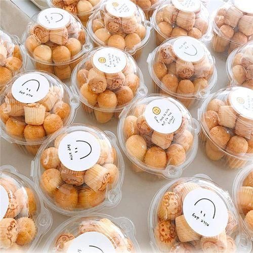 915 Generation 100Pcs Clear Cupcake Boxes Individual Plastic Cupcake Boxes Dome Single Cupcake Holder Hinged Food Container with Lids
