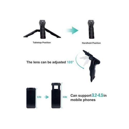 Tripod Recording Portable Stabilizer Cell Phone Tripod Led Beauty Leg Pocket Fill Light Smartphone Video Making Kit - Black