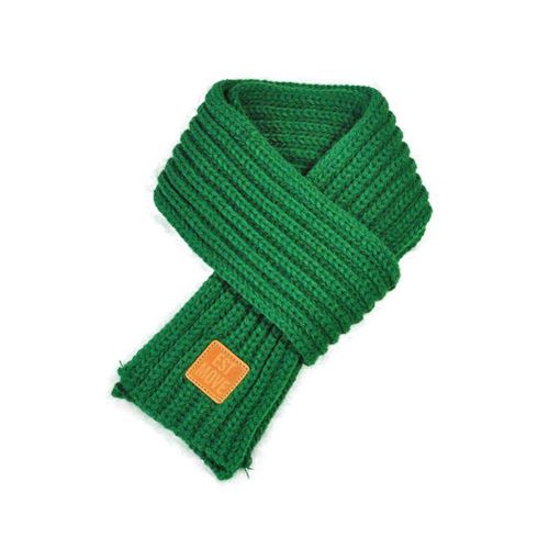 New Fashion Children Knitted Scarf Solid Color Thicken Winter Keep Warm Kids Boys Girls Neck Scarves,Green NO5114