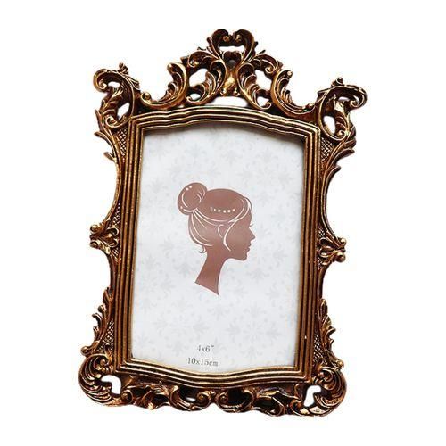 Carved Floral Rectangle Polyresin Picture Frame For