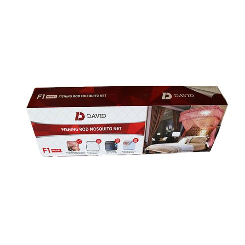 David Fishing Rod Mosquito Net With 2 Stands & Retractable Guide Rail Premium Packaging Vary Design F1 White