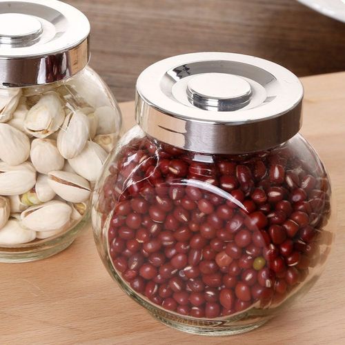 Empty Clear Glass Tins Colorless