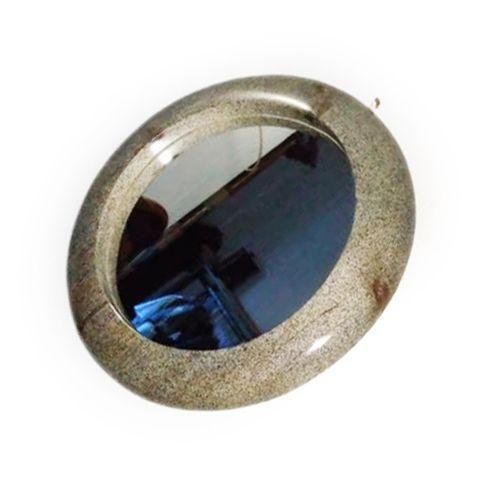 Kellyson Creatives Wall Hanging Wooden Round Mirror, Medium - Grey