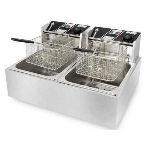 Double Deep Fryer Of 12 Liters-Silver
