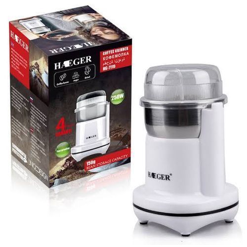 Haeger Fast Electric Coffee Spices Grinder With Sharp Blades-White