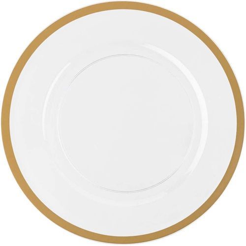Ceramic Dinner Plates With Gold Rim-White
