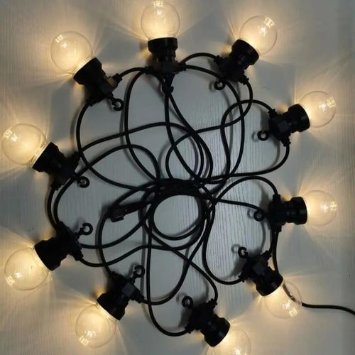 Fairy Light Plug In Outdoor LED Festoon Christmas Lights Street Garland Winter G40 G50 Retro Bulb For New Year Wedding Decoratio--20 LED 5M Warm white--