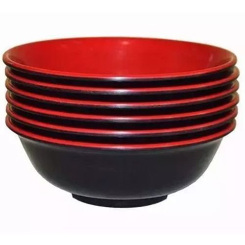 6 Heavy Duty Melamine Soup Bowls-Red