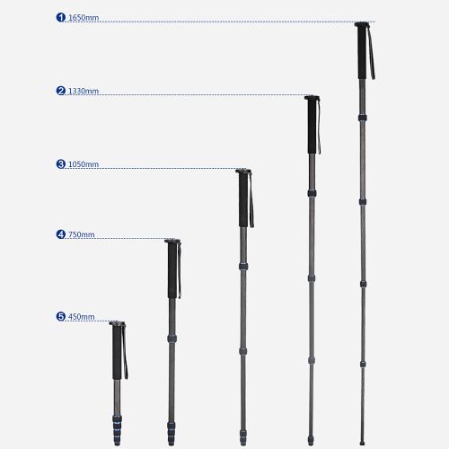 Manbily 5-Section Telescopic Carbon Fiber Lightweight Photography