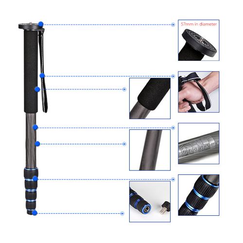 Manbily 5-Section Telescopic Carbon Fiber Lightweight Photography