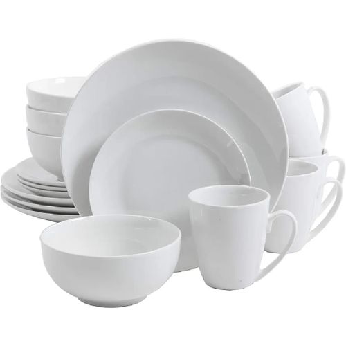 Set Of 20Pcs Ceramic Dinner Plates And Cups – White