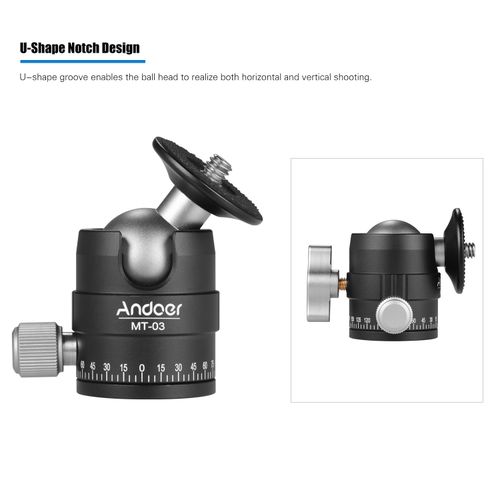 Andoer MT-03 Mini Ball Head DSLR ILDC Camera Tripod Monopd