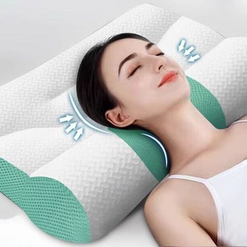Special Traction Cervical Pillow For Adults - 50*30cm -White& Green