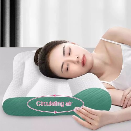 Special Traction Cervical Pillow For Adults - 50*30cm -White& Green