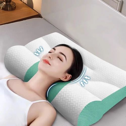 Special Traction Cervical Pillow For Adults - 50*30cm -White& Green