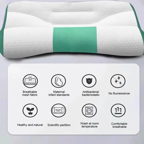Special Traction Cervical Pillow For Adults - 50*30cm -White& Green
