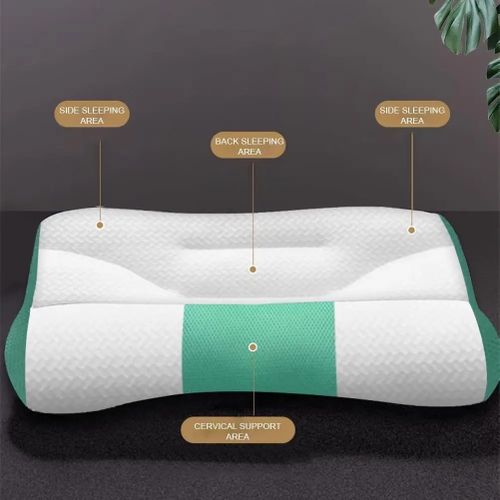 Special Traction Cervical Pillow For Adults - 50*30cm -White& Green