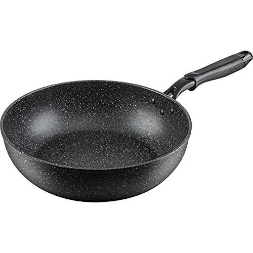 Non-Sticky Deep Frying Pan Design May Vary - Black
