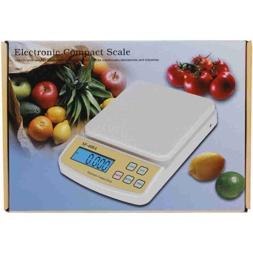 Multipurpose Digital Kitchen Weighing Scale With Max Capacity Of 10Kg- White.