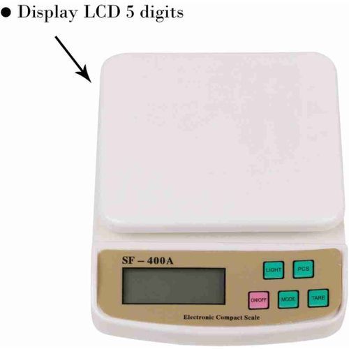 Multipurpose Digital Kitchen Weighing Scale With Max Capacity Of 10Kg- White.