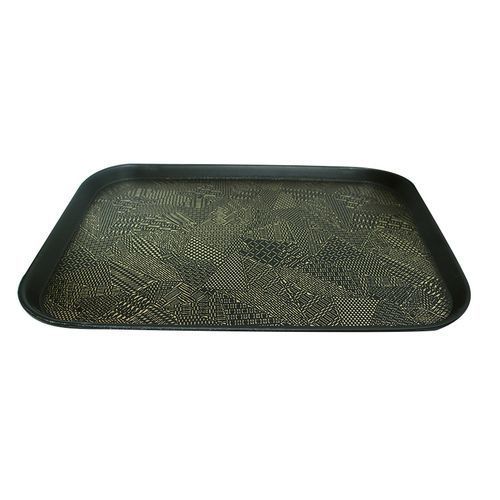 1 Piece Serving Tray -Large-Hard Rubber - Black