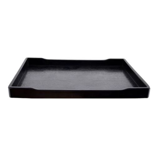 3 Pieces Of Melamine Dinner Serving Trays Platters-Black.