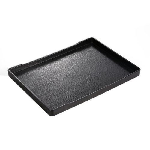 3 Pieces Of Melamine Dinner Serving Trays Platters-Black.
