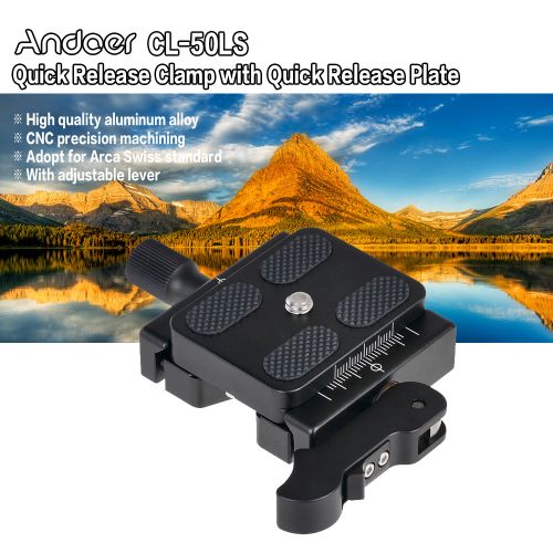 Andoer CL-50LS Aluminum Alloy Quick Release Clamp And Quick