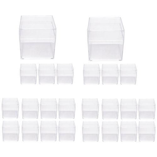 915 Generation 24 Pcs Square Transparent Plastic Packing Box Candy Box Jewelry Box Party Gift Birthday Gift Box