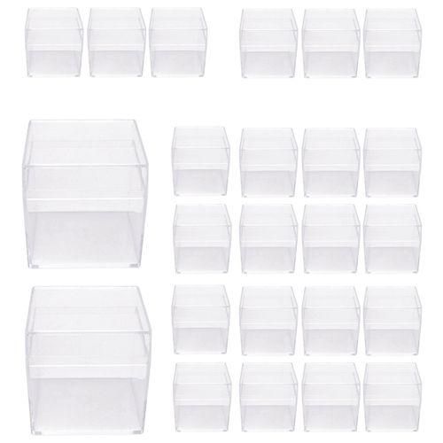 915 Generation 24 Pcs Square Transparent Plastic Packing Box Candy Box Jewelry Box Party Gift Birthday Gift Box