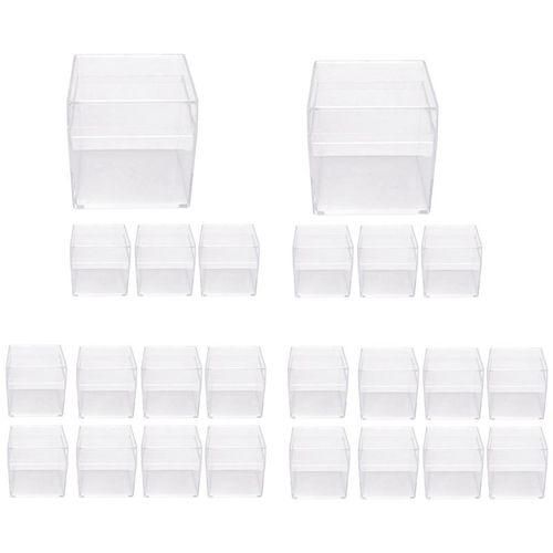 915 Generation 24 Pcs Square Transparent Plastic Packing Box Candy Box Jewelry Box Party Gift Birthday Gift Box