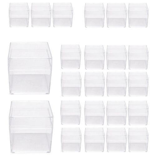 915 Generation 24 Pcs Square Transparent Plastic Packing Box Candy Box Jewelry Box Party Gift Birthday Gift Box